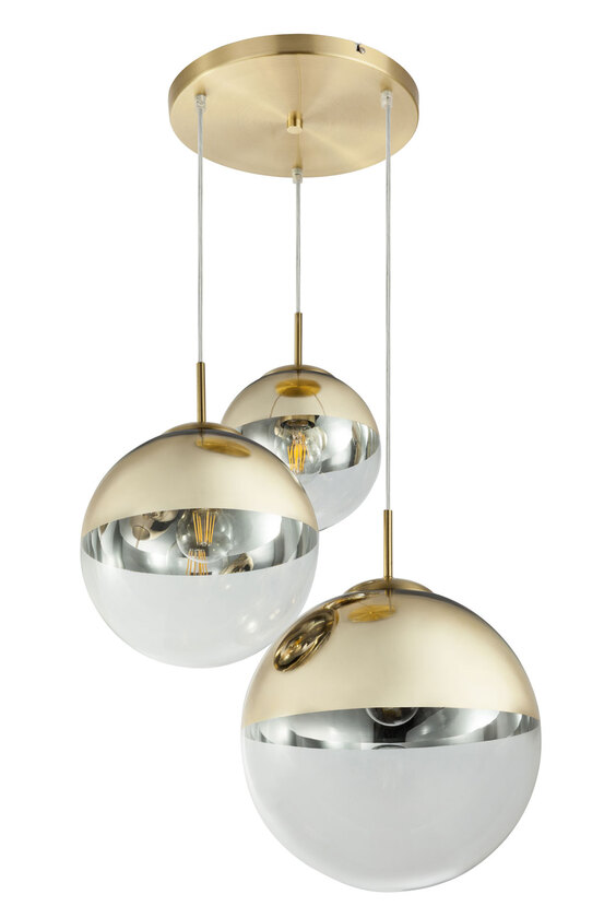 VARUS Pendellampe goldfarben 15855-3, D/H: 51 x 120 cm, Glas, Metall – Bild 5