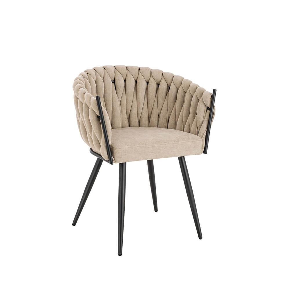Esszimmerstuhl gewebt AYLA - 8er Set Beige – Bild 4