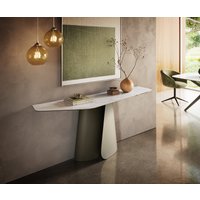 Konsolentisch Edge Polygonal 180x50 cm Keramik Onyx Pearl Livos Metall Effektfinish Titan – Bild 2