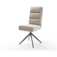 Drehstuhl Pela-Flex Webstoff Soft Beige Kreuzgestell breit Effektfinish Titan 360 drehbar Wippfunktion Taschenfederkern