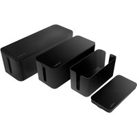 LogiLink Kabelbox-Set, 3 Größen, schwarz