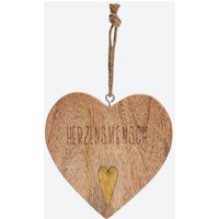 Deko-Herz aus Mangoholz, ca. 12,5x12,5 cm