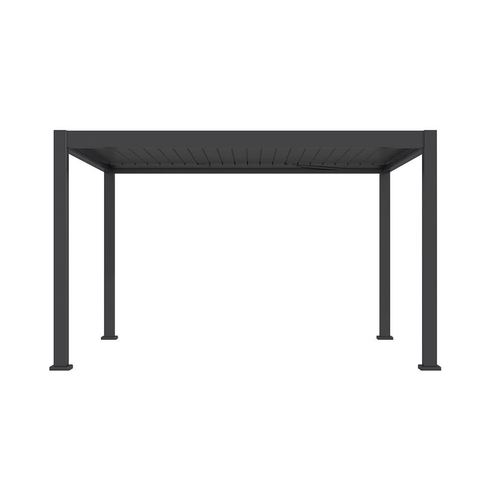 Elektrischer Lamellenpavillon aus Aluminium FAYLA Anthrazit - 407 x 297 x 250 cm – Bild 3