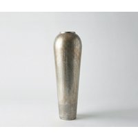 Vase Tavera B27 x T27 x H82 cm Metall Platin Aurum Handgemacht