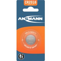 ANSMANN Lithium Knopfzelle, CR2016, 3,0 Volt, 1er-Blister