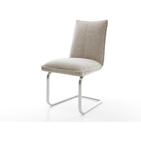 Freischwinger Lelio-Flex Webstoff Soft Beige Freischwinger flach Edelstahl Taschenfederkern