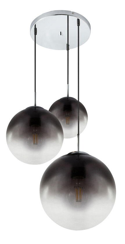 VARUS Pendellampe silberfarben, grau 15861-3, D/H: 51 x 120 cm, Glas, Metall – Bild 3