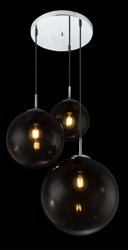 VARUS Pendellampe silberfarben, grau 15861-3, D/H: 51 x 120 cm, Glas, Metall – Bild 4