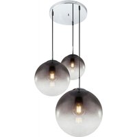 VARUS Pendellampe silberfarben, grau 15861-3, D/H: 51 x 120 cm, Glas, Metall