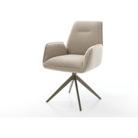 Drehstuhl Zoa-Flex Bouclé Schlamm Kreuzgestell breit Effektfinish Titan 360 drehbar Wippfunktion Taschenfederkern