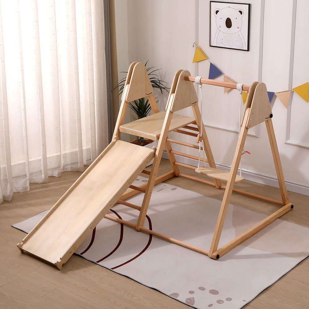 Klettergerüst Indoor inkl. Rutsche und Schaukel IDA – Bild 3