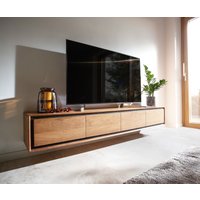 Lowboard Stonegrace 200 cm Akazie Natur 4 Türen Steinfurnier schwebend