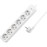 LogiLink Steckdosenleiste, 6-fach, mit Schalter, weiß