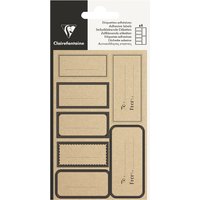 Clairefontaine Geschenke-Sticker, Rechteck Kraft, schwarz