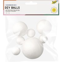 folia Styropor-Kugel-Set, Größen sortiert, weiß