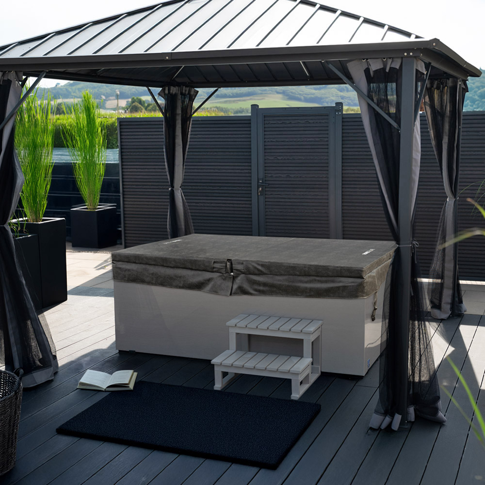 Outdoor Whirlpool NIMBUS DELUXE mit Treppe und Thermoabdeckung - 190 x 140 cm für 2 Personen – Bild 3