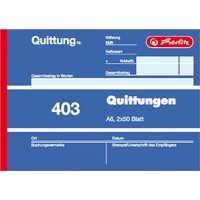 herlitz Formularbuch, Quittung 402, DIN A6, 2 x 40 Blatt
