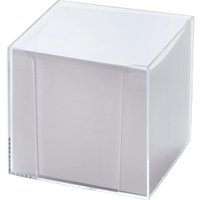 folia Zettelbox, Kunststoff, glasklar, Füllung: weiß