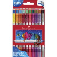 FABER-CASTELL Doppelfasermaler Glitzer, 20er Etui