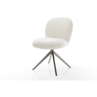 Drehstuhl Nube-Flex Bouclé Soft Beige Kreuzgestell breit Graphit 360 drehbar Wippfunktion Taschenfederkern