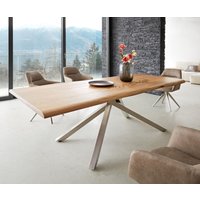 DELIFE Esstisch Edge Akazie Edelstahl