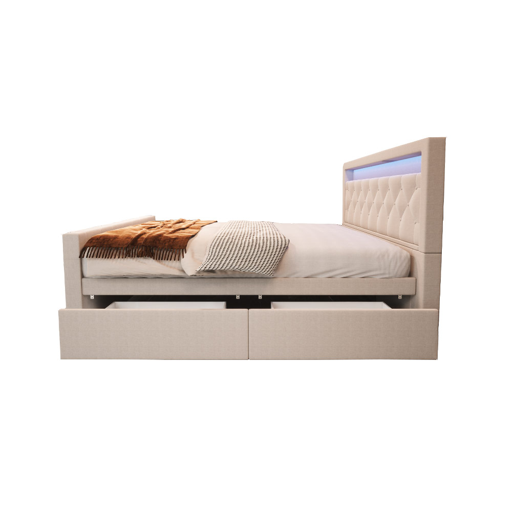 Home Deluxe 4058166275158 Polsterbett dunkelgrau – Bild 4