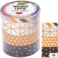 folia Deko-Klebeband Washi-Tape HOTFOIL KUPFER, 4er Set