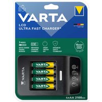 VARTA Ladegerät LCD Ultra Fast Charger, inkl. 4x Mignon