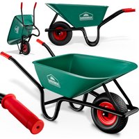 Gardebruk Schubkarre mit Kunststoffwanne 100L Luftbereifung Ø 40cm 250kg Tragkraft – Bild 2