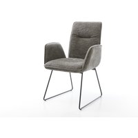 Esszimmerstuhl Vinja-Flex Bouclé Soft Schlamm Kufengestell Schwarz