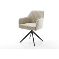 Drehstuhl Greg-Flex Webstoff Soft Beige Kreuzgestell breit Schwarz 360 drehbar Wippfunktion Taschenfederkern