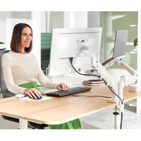 LEITZ Monitorarm Ergo mit Notebookhalterung, hellgrau