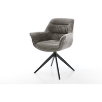 Drehstuhl Kaira-Flex Bouclé Soft Schlamm Kreuzgestell breit Schwarz 360 drehbar Wippfunktion