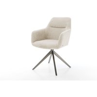 Drehstuhl Pejo-Flex Cord Beige Kreuzgestell breit Graphit 360 drehbar Wippfunktion Taschenfederkern