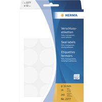 HERMA Verschlußetiketten, Durchmesser: 32 mm, transparent