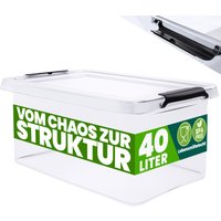 Deuba Aufbewahrungsbox 58x39x26cm 40L transparent stapelbar BPA-frei