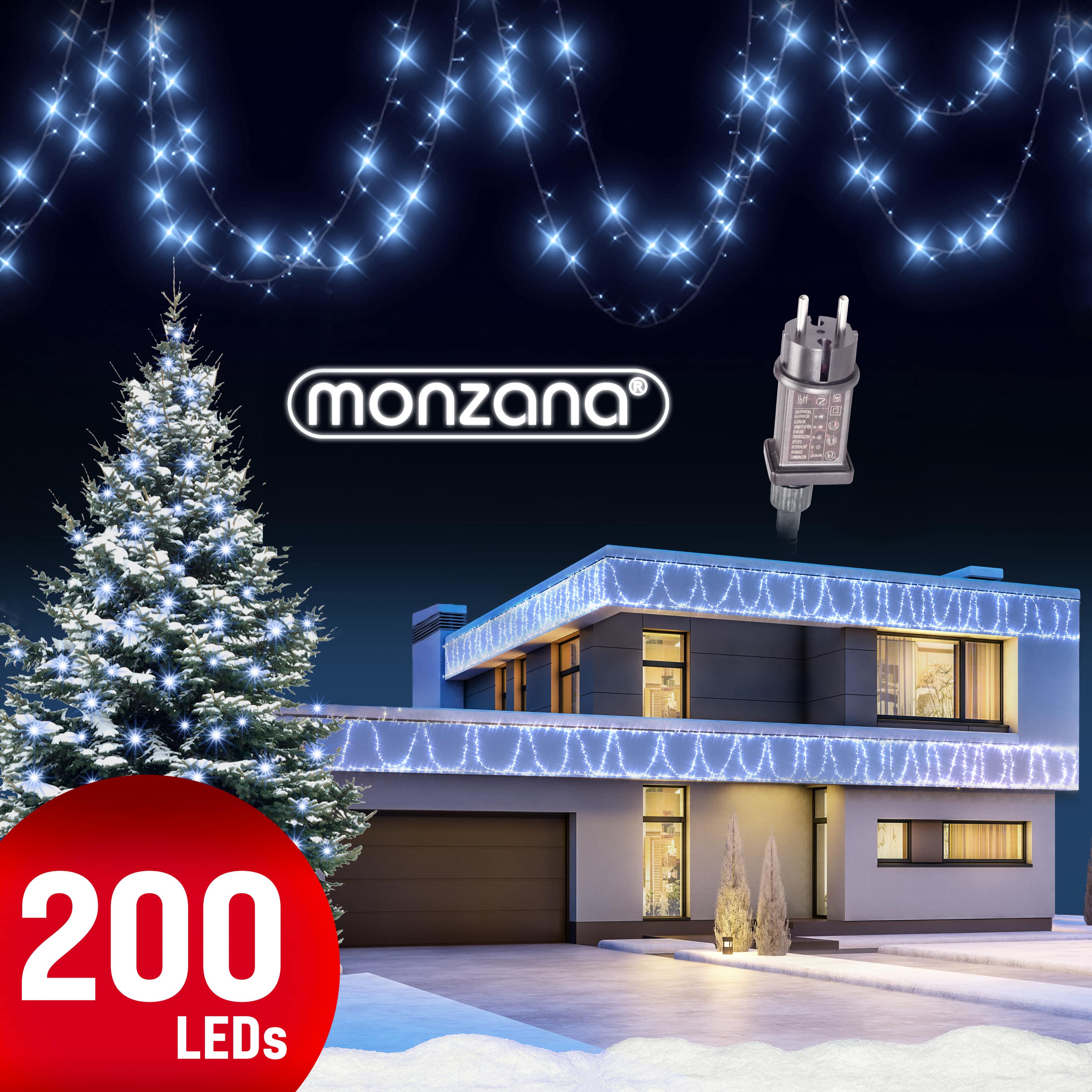 monzana Lichterkette Weihnachten Kaltweiß 20m – Bild 3
