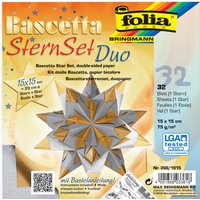 folia Faltblätter Bascetta-Stern, 150 x 150 mm, silber/gold