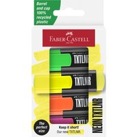FABER-CASTELL Mini-Textmarker TXTLNR, 4er Kartonetui