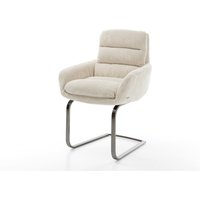 Freischwinger Abelia-Flex mit Armlehnen Cord Beige Freischwinger flach Graphit – Bild 2