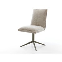 Drehstuhl Lelio-Flex Webstoff Soft Beige Fußkreuz Effektfinish Titan 360 drehbar Wippfunktion Taschenfederkern