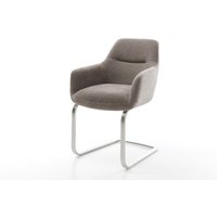 Freischwinger Pejo-Flex Strukturstoff Soft Taupe Freischwinger flach Edelstahl Taschenfederkern