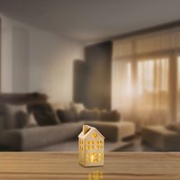 LED-Keramikhaus mit Timerfunktion, ca. 6x6x11 cm