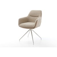 Drehstuhl Pejo-Flex Materialmix Schlamm Kreuzgestell konisch Edelstahl 180 drehbar Taschenfederkern – Bild 2