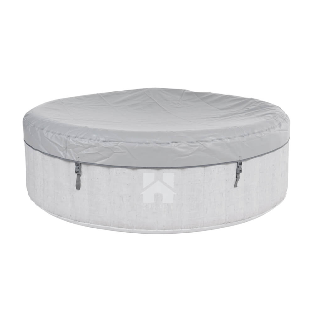 Outdoor Whirlpool inkl. Kissen, Getränkehalter und Sonnendach SPLASH - Ø208 cm 6 Personen Beton – Bild 4