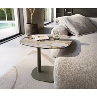 Beistelltisch Edge Boot 60x60 cm Keramik Patagonia Poliert Eleny Metall Effektfinish Titan – Bild 2