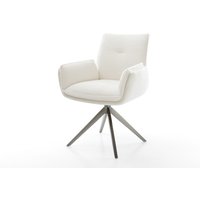 Drehstuhl Nela-Flex Bouclé Soft Beige Kreuzgestell breit Graphit 360 drehbar Wippfunktion