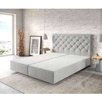Boxspringgestell Dream-Great 160x200 cm Mikrofaser Silbergrau