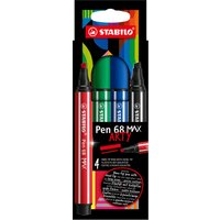 STABILO Fasermaler Pen 68 MAX, 4er Kartonetui ARTY