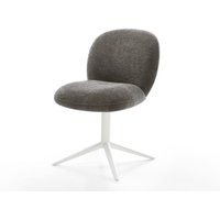 Drehstuhl Nube-Flex Bouclé Soft Schlamm Fußkreuz Weiß 360 drehbar Wippfunktion Taschenfederkern